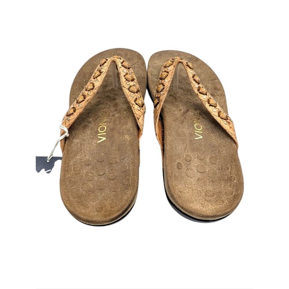 Vionic Rest Floriana 340 Bronze Embelished Stone Cork Orthotic Thongs NWT S4203 - Picture 11 of 12